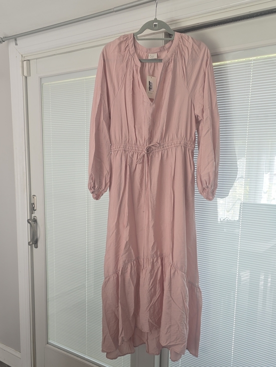 a new day Dresses & Skirts - NWT a New Day Soft Pink Long Sleeve Midi Dress with Drawstring Waist